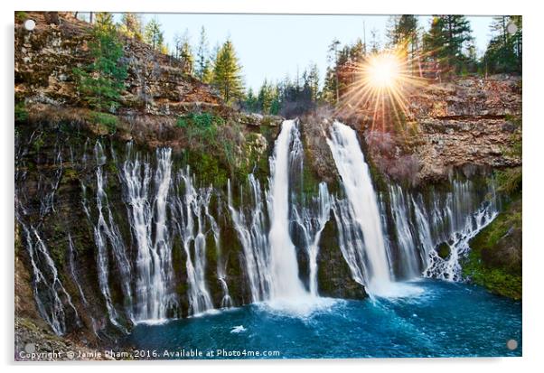 Burney Falls, one of the most beautiful waterfalls Acrylic by Jamie Pham