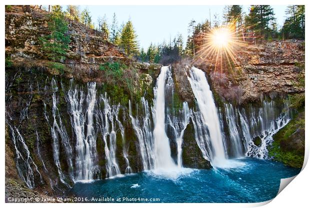 Burney Falls, one of the most beautiful waterfalls Print by Jamie Pham