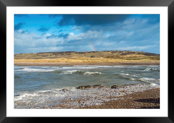 River Ogmore Estuary and Rainbow Vale of Glamorgan Framed Mounted Print by Nick Jenkins