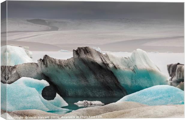 Glacial Ice, Jokulsarlon, Iceland Canvas Print by Heidi Stewart