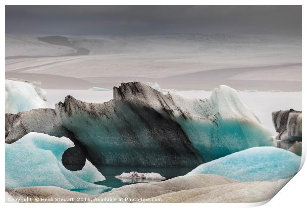 Glacial Ice, Jokulsarlon, Iceland Print by Heidi Stewart