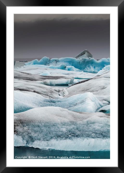 Glacial Ice Lagoon, Jokulsarlon, Iceland Framed Mounted Print by Heidi Stewart