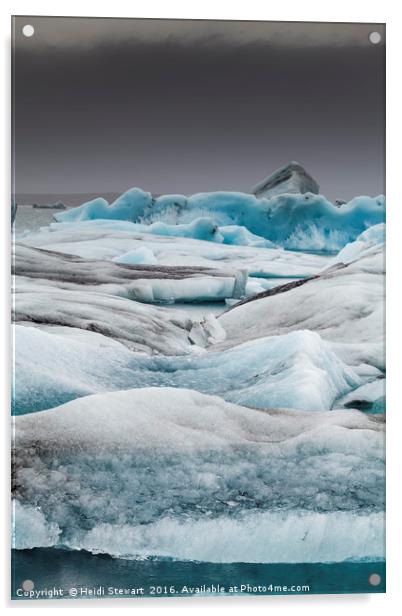 Glacial Ice Lagoon, Jokulsarlon, Iceland Acrylic by Heidi Stewart