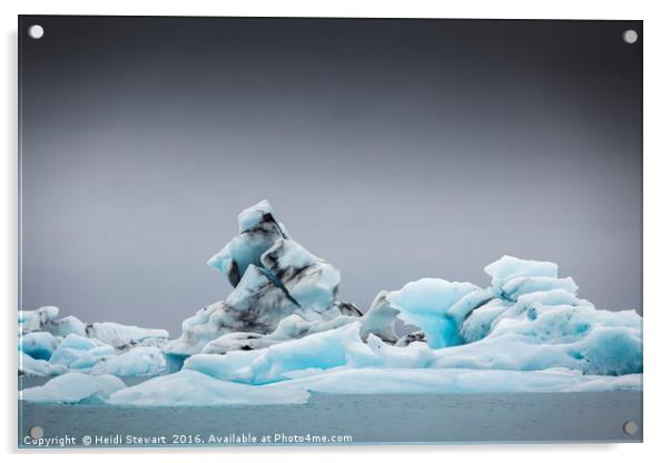 Icebergs at Jokulsarlon Glacial Lake in Iceland Acrylic by Heidi Stewart