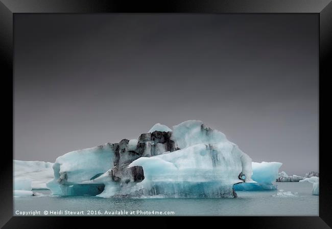 Icebergs at Jokulsarlon Glacial Lake in Iceland  Framed Print by Heidi Stewart