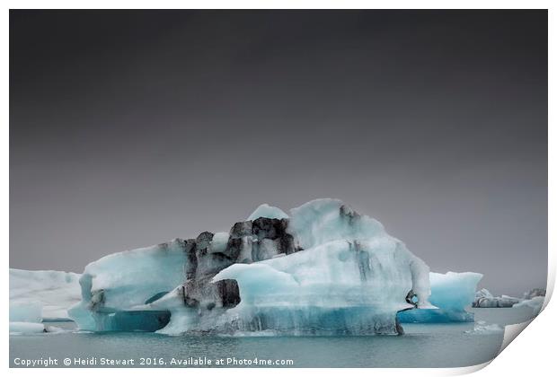 Icebergs at Jokulsarlon Glacial Lake in Iceland  Print by Heidi Stewart