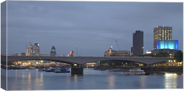 View along the Thames towards Oxo Tower and the Ci Canvas Print by David French
