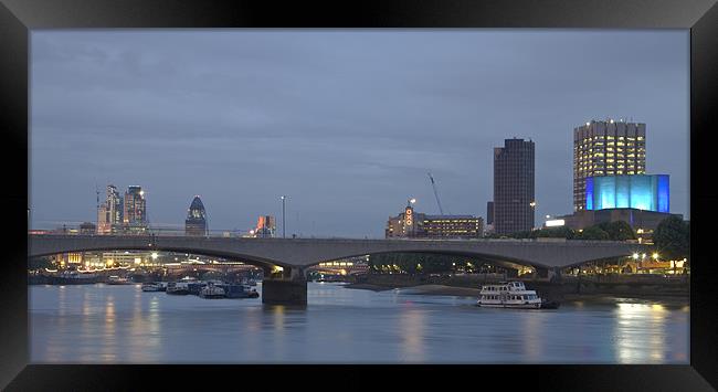 View along the Thames towards Oxo Tower and the Ci Framed Print by David French