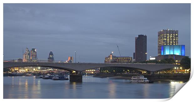 View along the Thames towards Oxo Tower and the Ci Print by David French