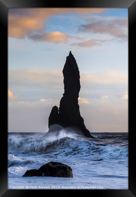 Reynisdrangar Sea Stacks, Iceland Framed Print by Heidi Stewart