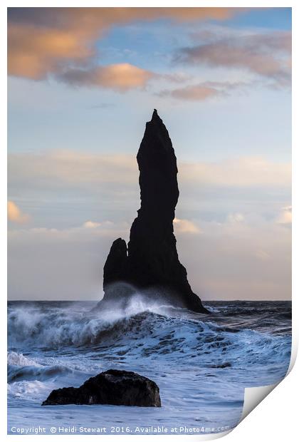 Reynisdrangar Sea Stacks, Iceland Print by Heidi Stewart