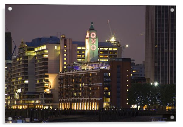 Oxo tower at night Acrylic by David French