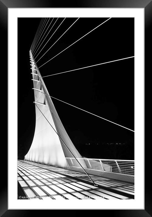 The unique and beautiful Sundial Bridge in Redding Framed Mounted Print by Jamie Pham