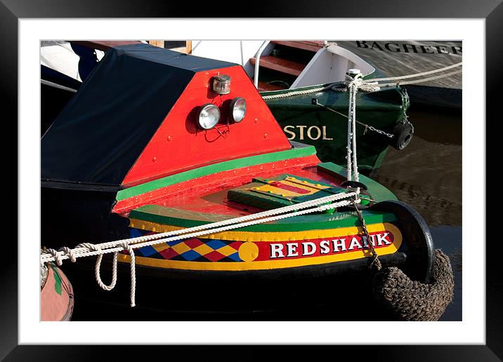 The Redshank Narrow Boat Framed Mounted Print by Brian Roscorla