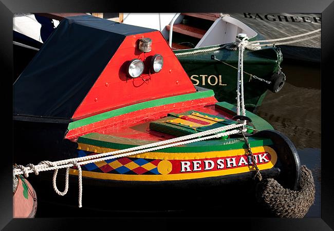 The Redshank Narrow Boat Framed Print by Brian Roscorla