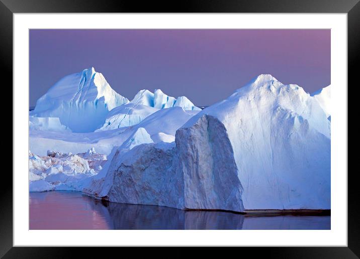 Icebergs at Sunset Framed Mounted Print by Arterra 