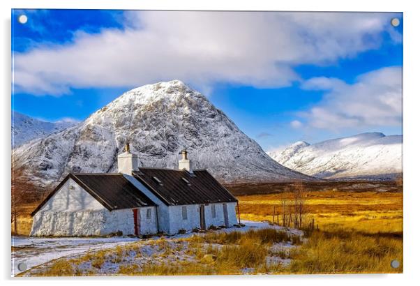 Black Rock Cottage Glencoe Acrylic by Matt Johnston