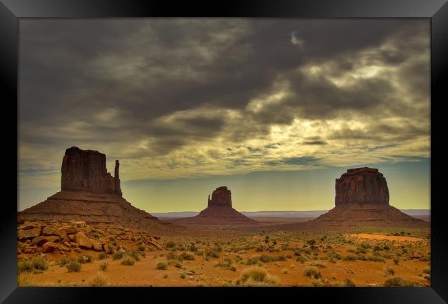 Clouds Over Monument Valley Framed Print by Matt Johnston