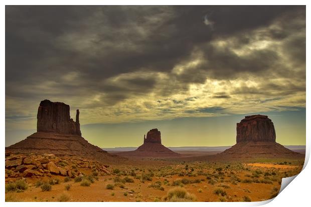 Clouds Over Monument Valley Print by Matt Johnston
