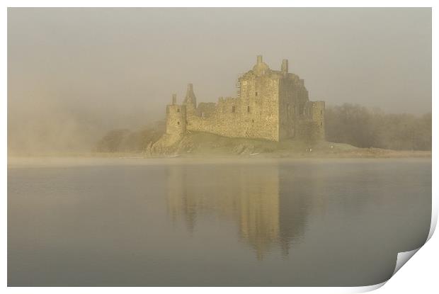 Kilchurn Castlle in Morning Mist Print by Matt Johnston