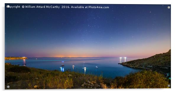 Mgiebah Bay at Night Acrylic by William AttardMcCarthy