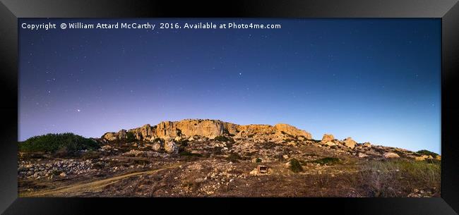 The Cliffs of Mgiebah Bay Framed Print by William AttardMcCarthy