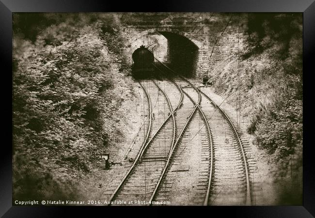 Railway - Vintage Style Framed Print by Natalie Kinnear