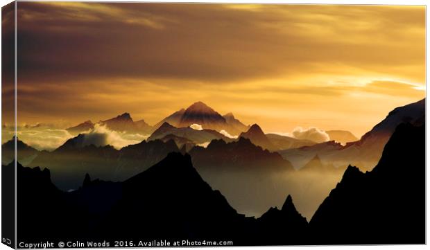 Sunrise in the Alps Canvas Print by Colin Woods