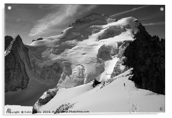 Climber on La Roche Faurio Acrylic by Colin Woods