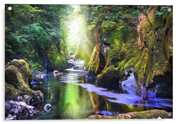     The Mysterious Fairy Glen Gorge                Acrylic by Mal Bray