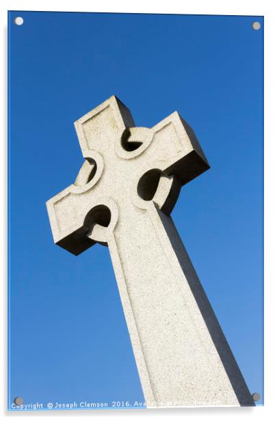 Celtic cross in plain stone Acrylic by Joseph Clemson