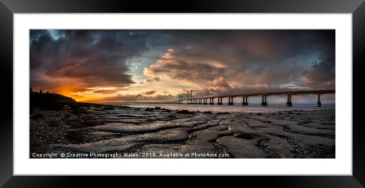 Severn Bridge Dawn Framed Mounted Print by Creative Photography Wales