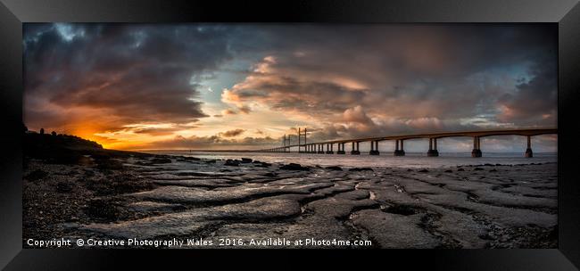 Severn Bridge Dawn Framed Print by Creative Photography Wales