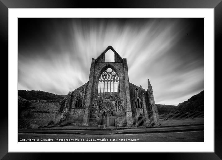 Tintern Abbey Monochrome Framed Mounted Print by Creative Photography Wales