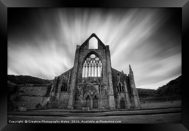 Tintern Abbey Monochrome Framed Print by Creative Photography Wales