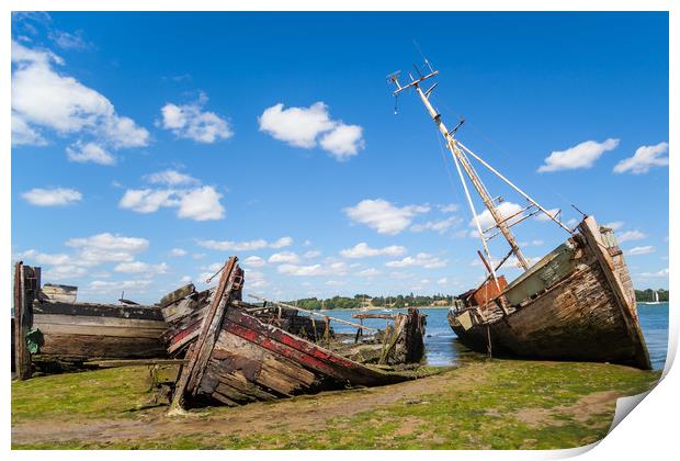 Boat Graveyard  Print by Kevin Snelling