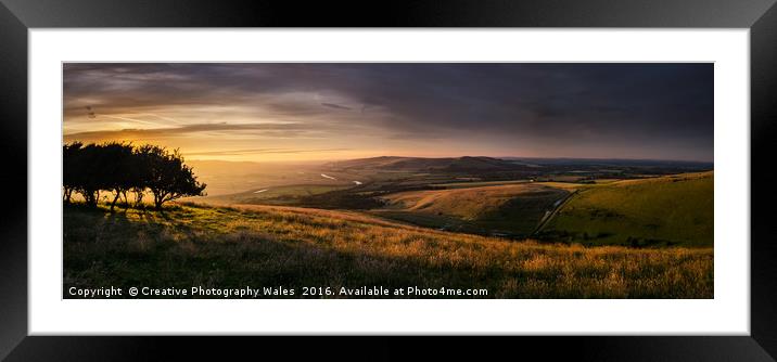 South Downs Panorama Framed Mounted Print by Creative Photography Wales