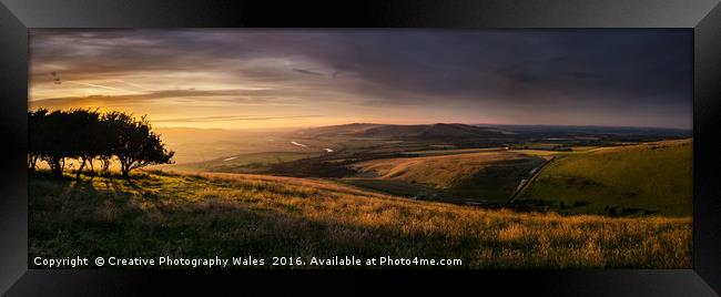 South Downs Panorama Framed Print by Creative Photography Wales