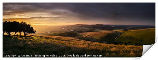 South Downs Panorama Print by Creative Photography Wales