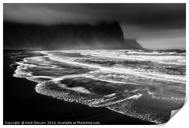 Stokksnes Beach and Waves Print by Heidi Stewart