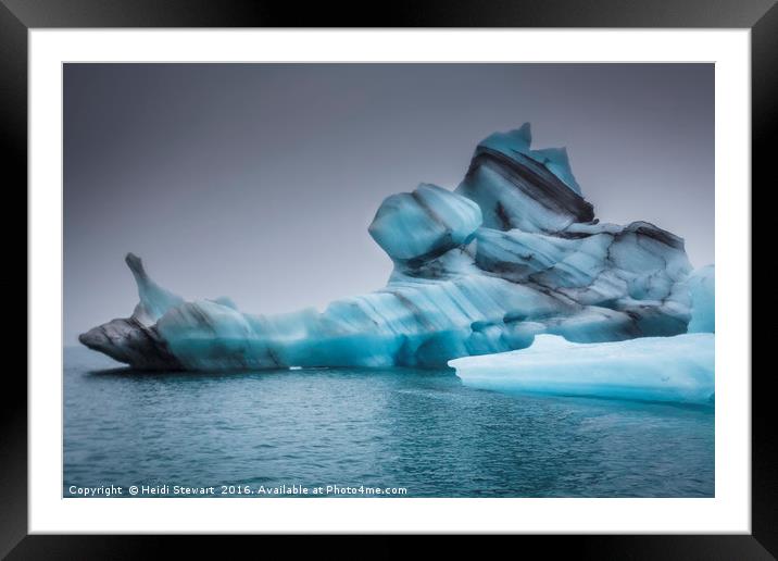 Icebergs at Jokulsarlon Glacial Lake in Iceland Framed Mounted Print by Heidi Stewart