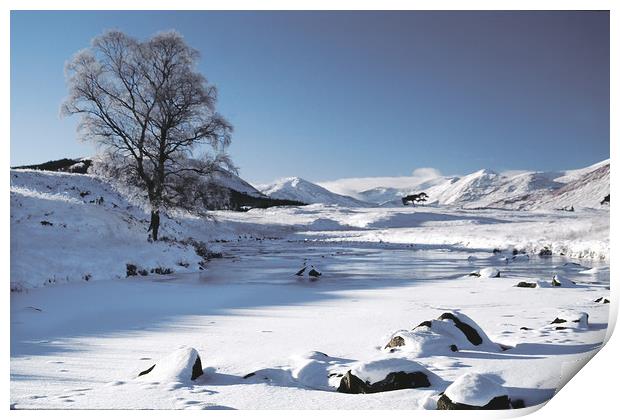 Frozen River Rannoch Moor Print by Matt Johnston