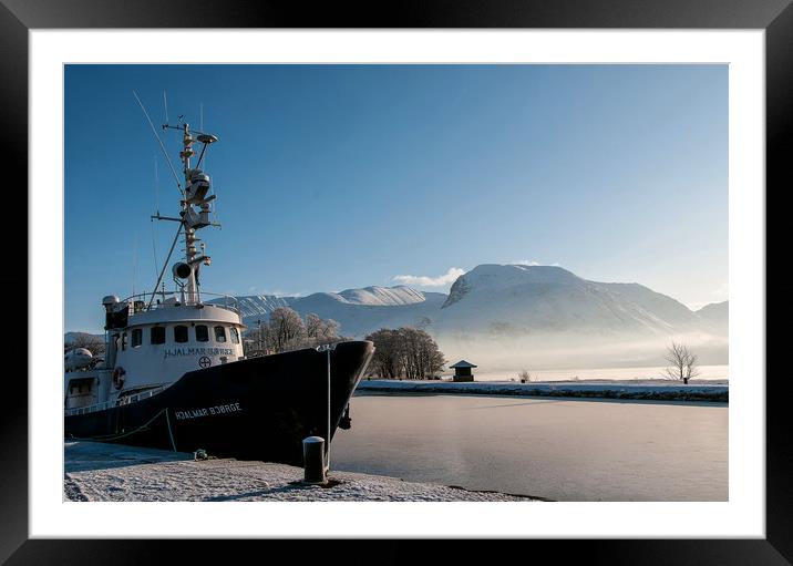 Corpach in Winter Framed Mounted Print by Matt Johnston