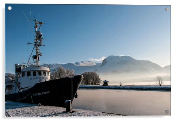 Corpach in Winter Acrylic by Matt Johnston