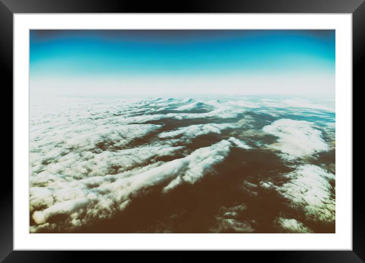 Earth Photo From 10.000m (32.000 feet) Above Groun Framed Mounted Print by Radu Bercan