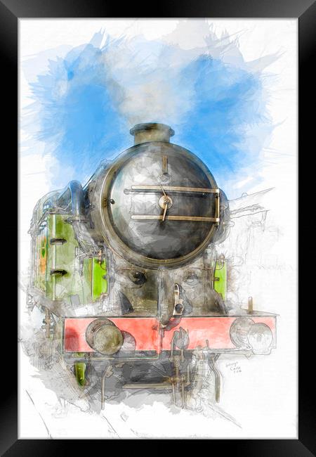 Watercolour Steam Engine Framed Print by George Cairns
