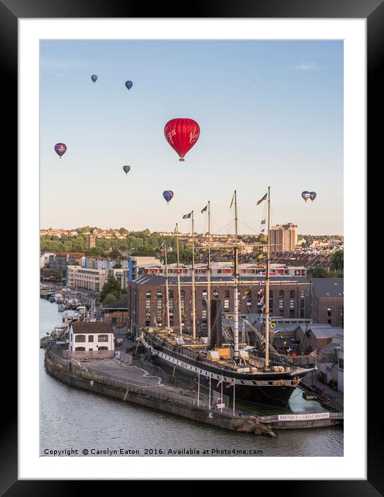 Balloons over the SS Great Britain Framed Mounted Print by Carolyn Eaton