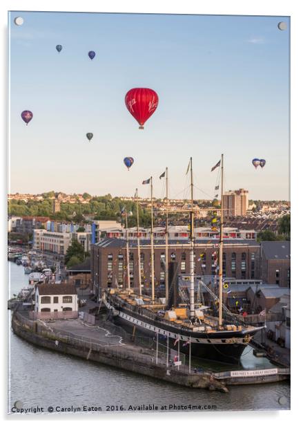 Balloons over the SS Great Britain Acrylic by Carolyn Eaton