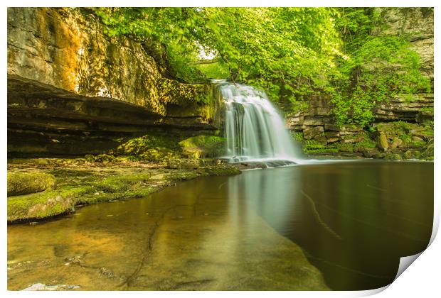 West Burton Falls Print by Kevin Snelling