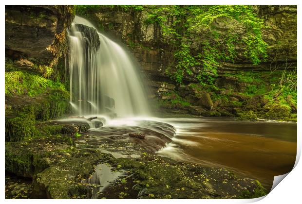Tranquil West Burton Falls Print by Kevin Snelling